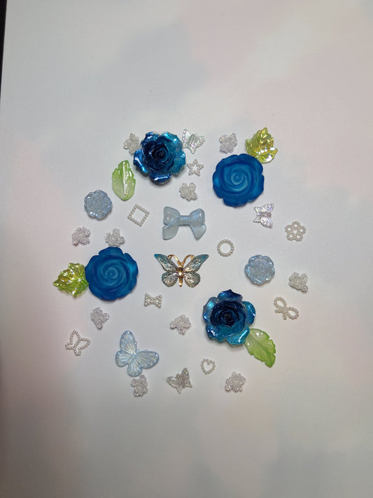 Blue Beauty Embellishments Kit